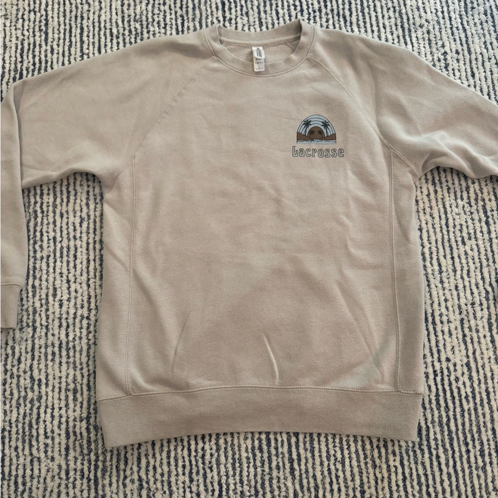 Lacrosse Women Beige Crewneck Sweatshirt